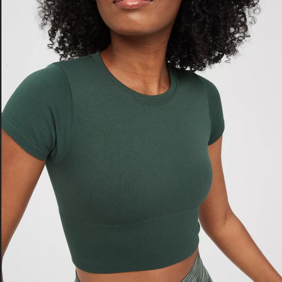 SOLD Green Seamless Cropped T-Shirt - Picture 1 of 5